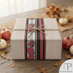 Modern Pomegranate Seed Stripe Wrapping Paper