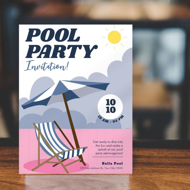Modern Pool Party Invitation (Creator Uploaded)