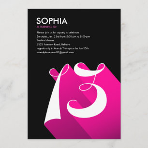 Modern Pop 13th Birthday Party Invitations