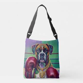 Modern Pop Art Boxer Dog Boxing Athlete 360° Crossbody Bag