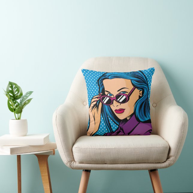 Modern Pop Art Girl Cushion (Chair)