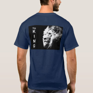 Modern Pop Art Lion Head The King Back Print Men's T-Shirt