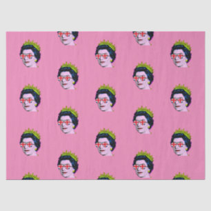 Modern Pop art Queen in Union Jack glasses  Tissue Paper
