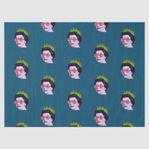 Modern Pop art Queen in Union Jack glasses Tissue Paper