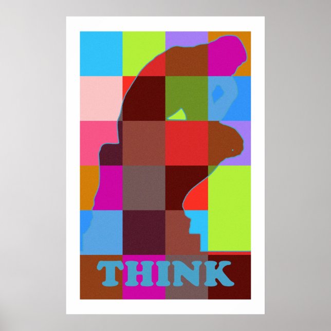 Modern pop art THINK Poster (Front)