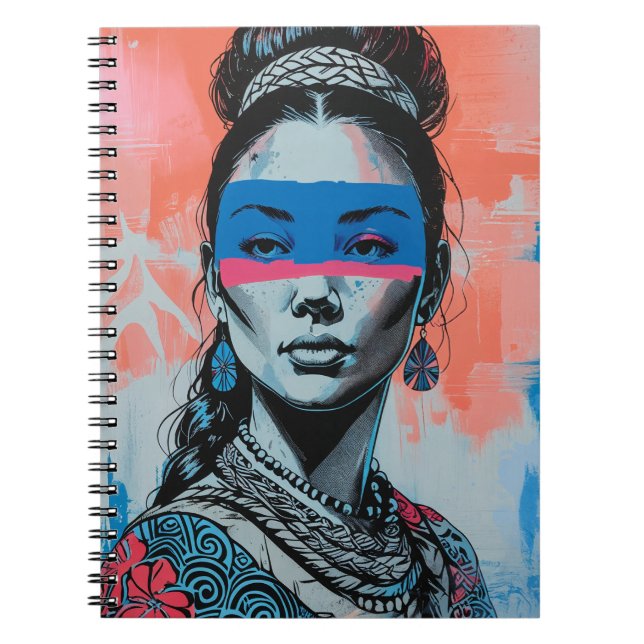 Modern Pop Art Woman Portrait Notebook  (Front)