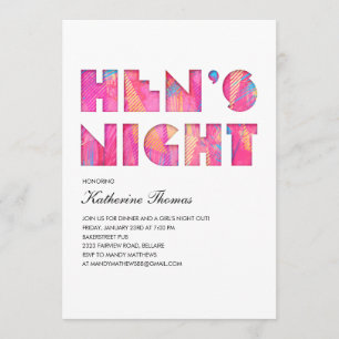 Modern Pop Hen's Night Invitations