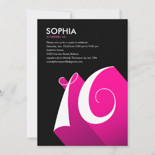 Modern Pop Sweet 16 Party Invitations