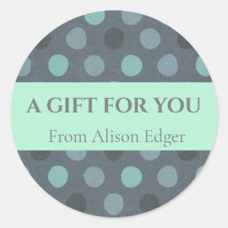 Modern Pop Turquoise Polka Dot  Customizable Label