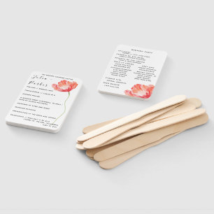 Modern Poppy Red Wedding Program Hand Fan