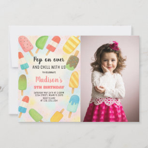 Modern Popsicle Birthday Invitation