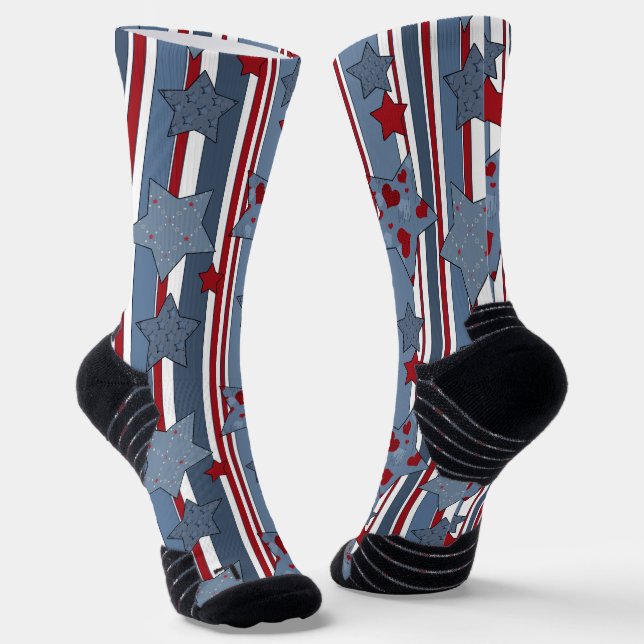 Modern, Popular, Patriotic, Youth Socks (Angled)