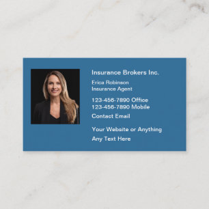 Modern Portrait Insurance Company Business Cards