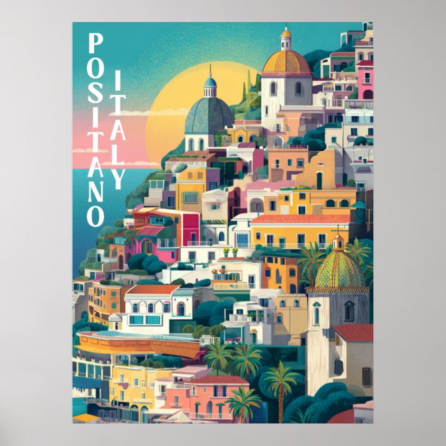Modern Positano Trave Poster (Front)