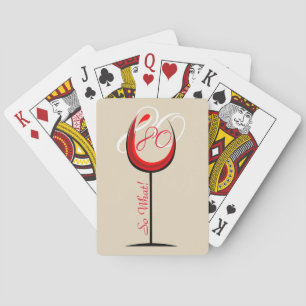 Modern Positive Red Wine 80 so what 80th Birthday Playing Cards