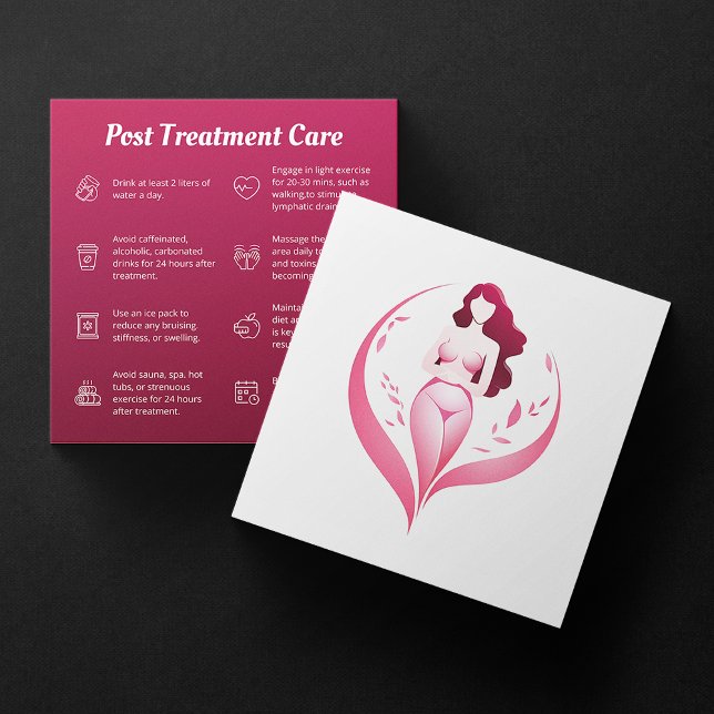 Modern Post / Pre Treatment Care Body Sculpting Square Business Card (Creator Uploaded)