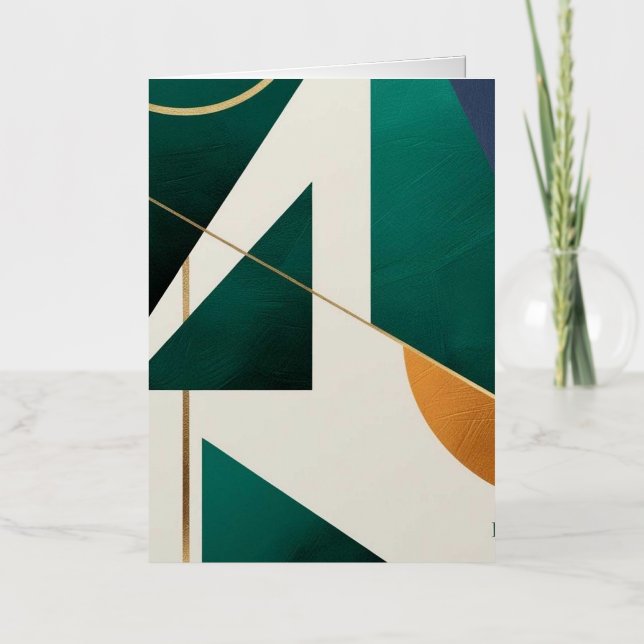 Modern poster minimalist with overlapping triangle foil greeting card (Front)
