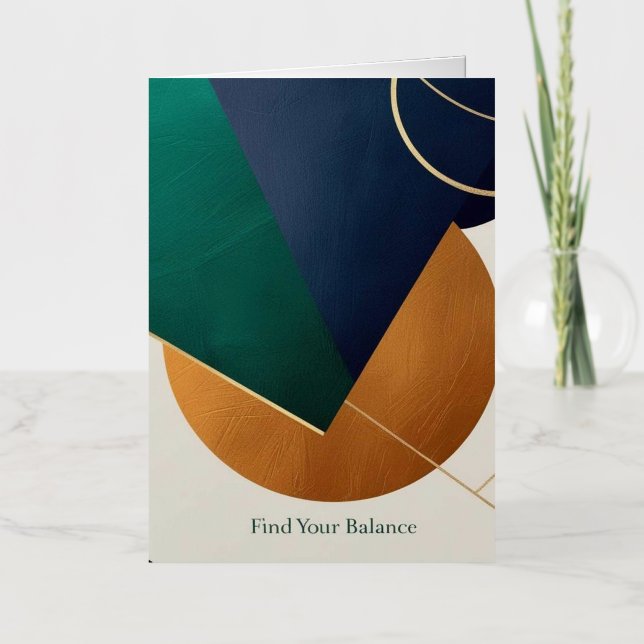 Modern poster minimalist with overlapping triangle foil greeting card (Front)
