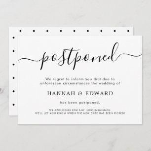 Modern Postponed Wedding Announcement Card