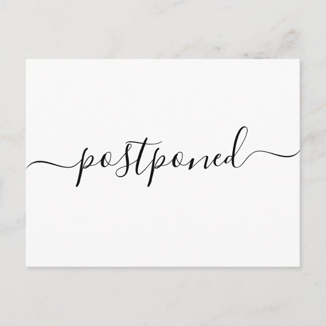 Modern Postponed Wedding Announcement Postcard (Front)