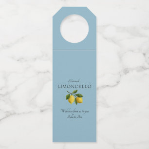 Modern Powder Blue Lemon Event Wedding Limoncello Bottle Tag