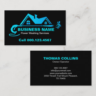 Modern Power Washer House Cleaning Business Card