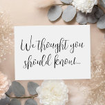 Modern Pregnancy Announcement Card<br><div class="desc">Modern minimalist personalised name pregnancy announcement card. Let your friends and family know you are expecting with this elegant minimal design.</div>