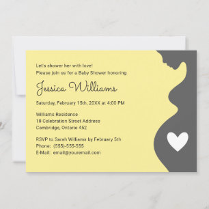 Modern Pregnant Woman Gender Neutral Baby Shower Invitation
