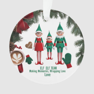 Modern Premium Elf Team Acrylic Circle Ornament 
