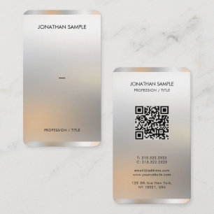 Modern Premium Silk Paper Glamour Silver Luxury Business Card