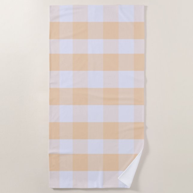 Modern Preppy Gingham Beach Towel (Front)