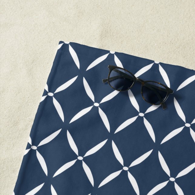 Modern Preppy Pattern Beach Towel (In Situ)