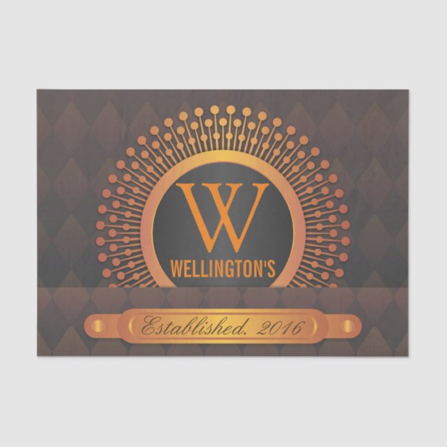 Modern Preppy Personalised Monogram Family Name Tissue Paper (Front)