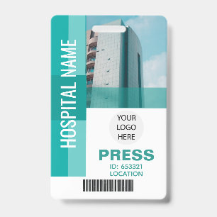Modern Press Bar Code, Logo ID Badge