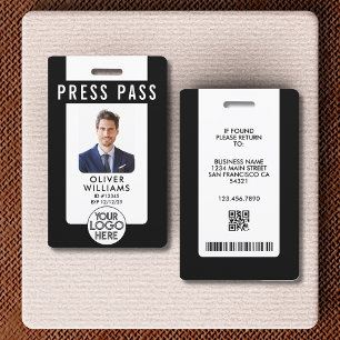 Modern Press ID Photo Badge Business Logo QR Code