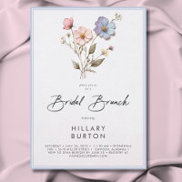 Modern Pressed Wildflowers Blue Bridal Brunch