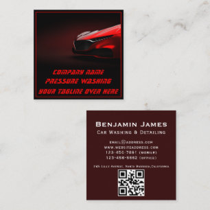 Modern Pressure Washing Mobile Car Wash qr code Square Business Card