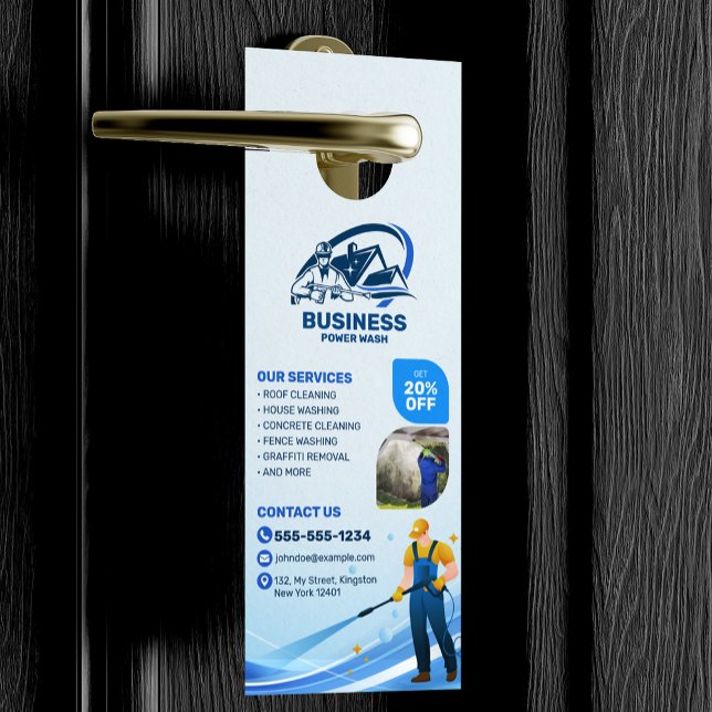 Modern Pressure Washing Power Wash House Cleaning Door Hanger (Creator Uploaded)