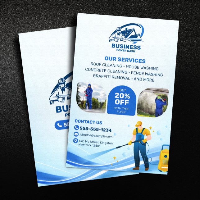 Modern Pressure Washing Power Wash House Cleaning Flyer (Creator Uploaded)