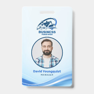 Modern Pressure Washing Power Wash House Cleaning ID Badge