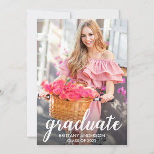 Modern Pretty Calligraphy Graduation Announcement