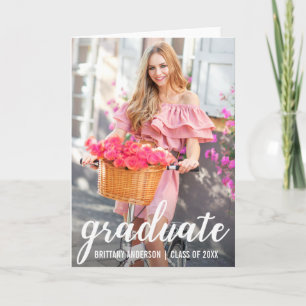 Modern Pretty Graduation Photo Fold Card