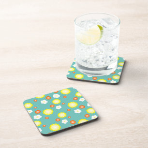 Modern pretty Petal gradient flowers pattern Gift Coaster