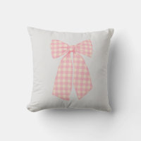 Modern Pretty Pink Gingham Romantic Coquette Bow