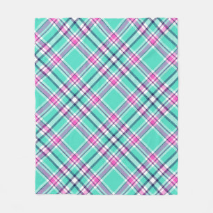 Modern Pretty Preppy Girly Chic Tartan Pattern Fleece Blanket