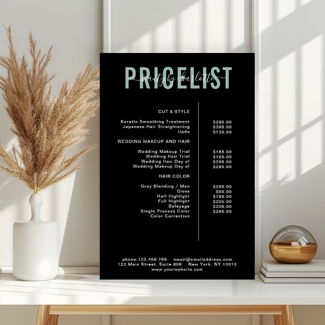 Modern,  price list Poster (Creator Uploaded)