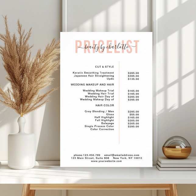 Modern,  price list Poster (Creator Uploaded)