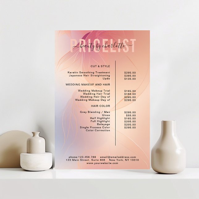 Modern,  price list Poster (Creator Uploaded)