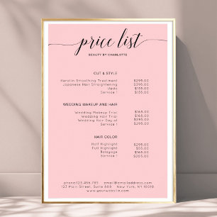 Modern,  price list Poster