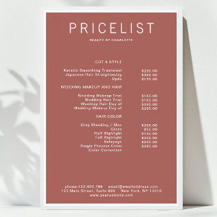 Modern, price list Poster
